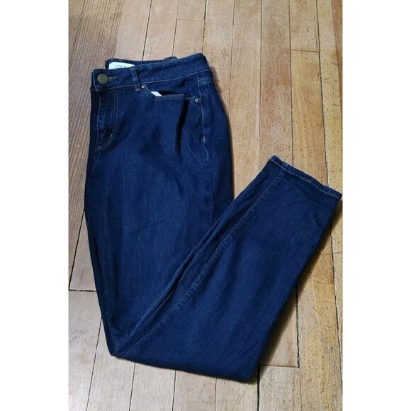 Loft Jeans Womens 4 Curvy Skinny Stretch Low Rise Blue Dark Wash Denim - Picture 2 of 5